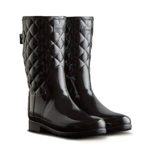 Hunter Refined Gloss Quilted Short Rain Boots